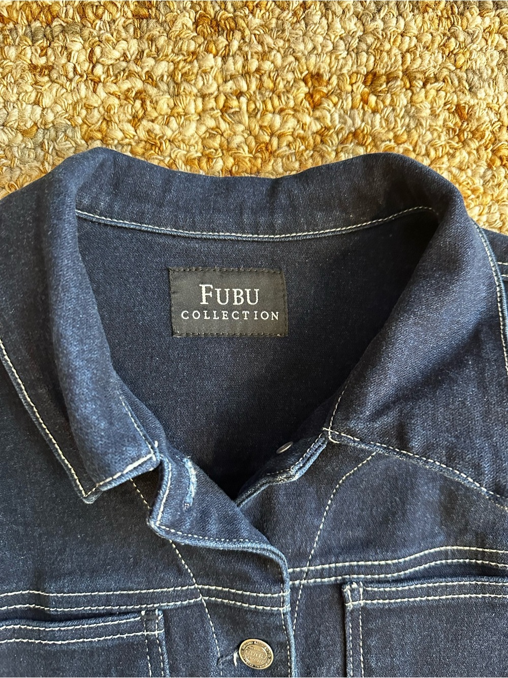 FUBU Dark Blue Denim Jean Jacket - Picture 3 of 10